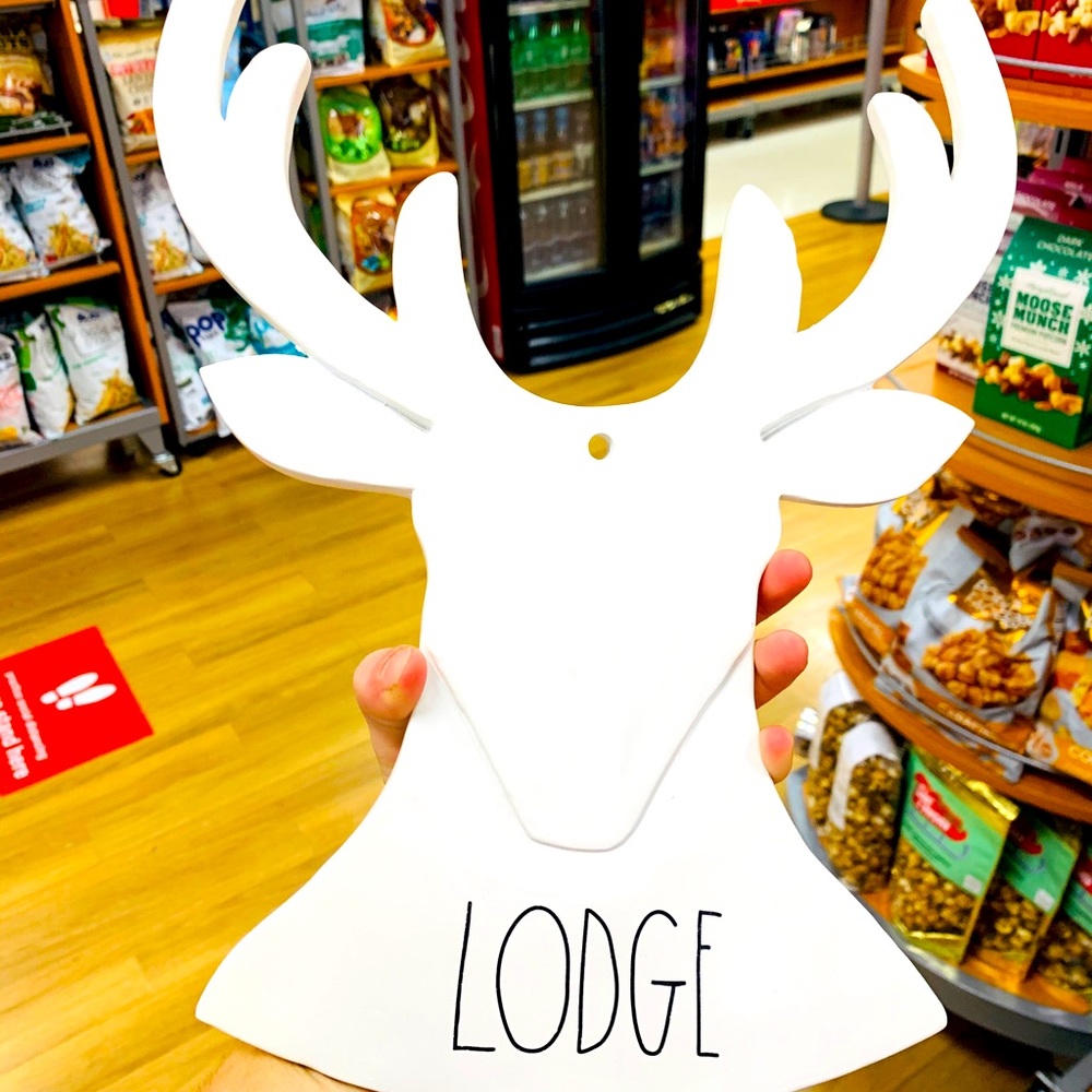 Rae Dunn lodge reindeer hanging decor
